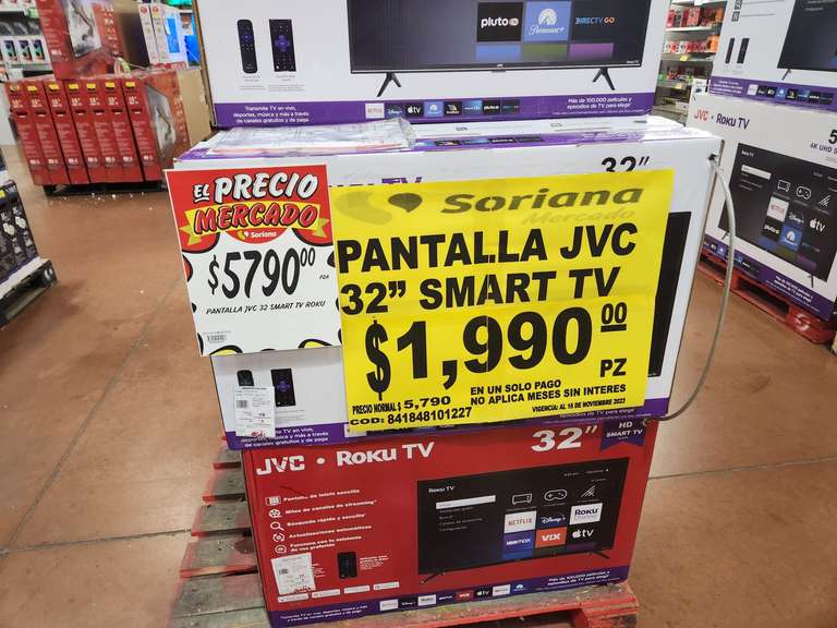 Pantalla JVC 32" Smart TV en Soriana Tepatitlán