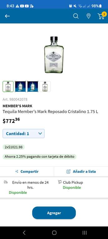 Sam's Club: Tequila Members Mark (1.75 L) 2X $1022