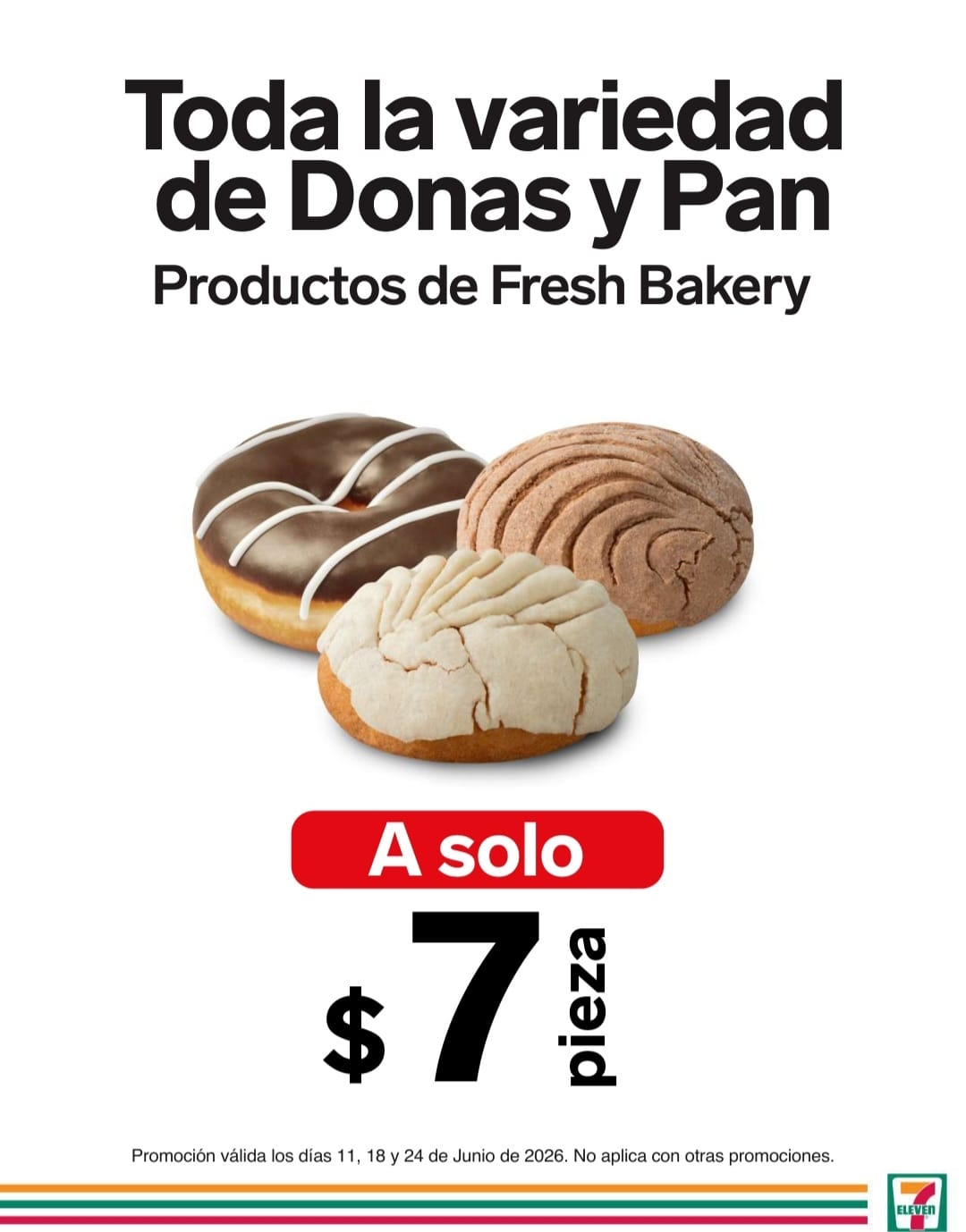 7-Eleven: Donas y panes a solo $7 los dias que juegue la selección mexicana (11 18 24 jun)