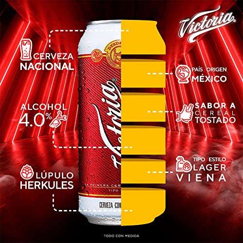 Amazon: Cerveza Victoria tipo Viena 12 latones de 710ml c/u | envío gratis con Prime