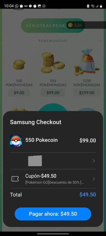 Descuento 50% Pokemon Go - Galaxy Store