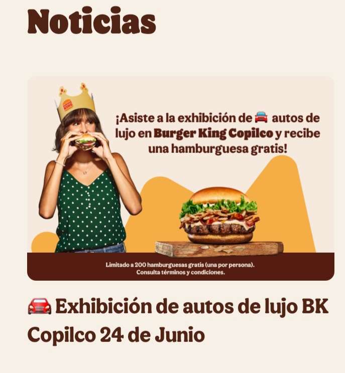 Burger King: 200 hamburguesa gratis - Cdmx