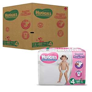 Amazon: HUGGIES UltraConfort Pañal Desechable para Bebé, Etapa 4, Niña, Caja con 180 Piezas