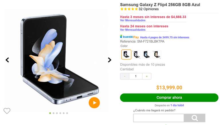Doto: Samsung Galaxy Z Flip4 256GB 8GB Azul
