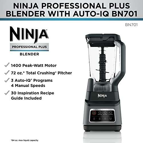 Amazon | Ninja BN701 - Professional Plus, Licuadora de 1400 vatios con AutoIQ