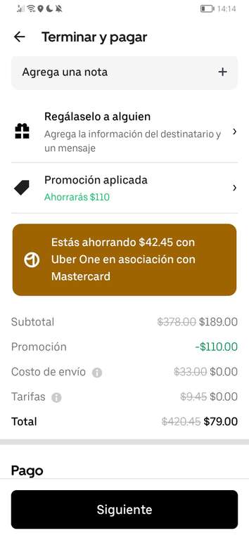 Uber Eats: La Burre Condesa 14 alitas por 79 pesos