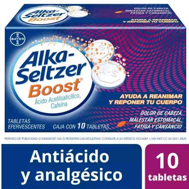Amazon: Alka-Seltzer Boost 10 Tabletas Efervescentes
