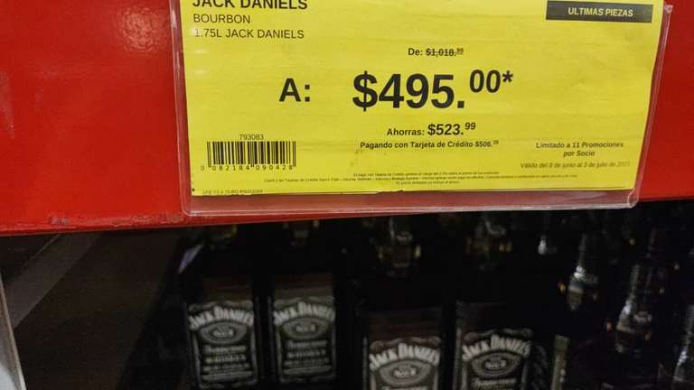 Sams Club Tuxtepec, Oax: Whiskey Jack Daniel's 1.75 L