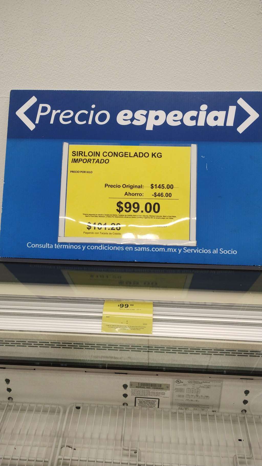 Sams club independencia: sirlon $99 el kilo 