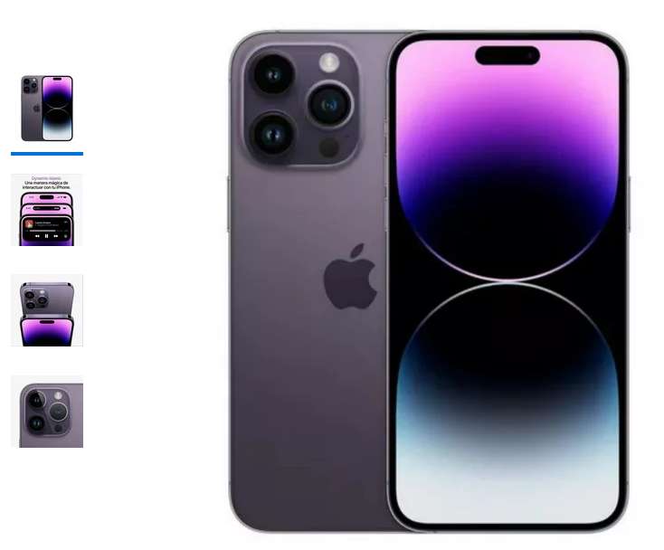 Walmart: Apple iPhone 14 Pro (256 Gb) - Morado Oscuro Nuevo 12MSI