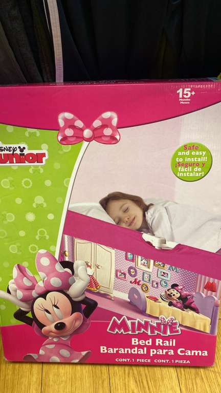 Walmart: barandal para cama infantil de Minnie mouse