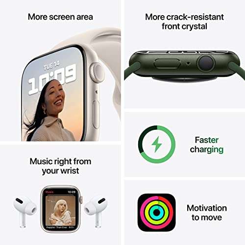 Amazon: Apple Watch Series 7 (GPS, 41MM) Caja de aluminio medianoche con correa deportiva medianoche, Regular (Reacondicionado)