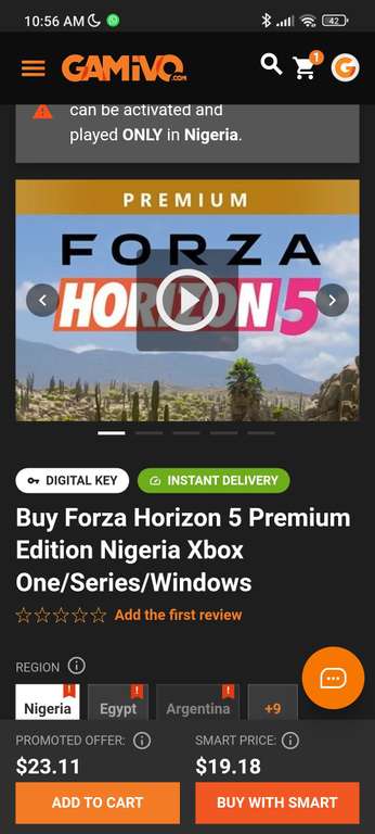 Gamivo: Forza Horizon 5 Premium Edition Xbox/Windows VPN Nigeria