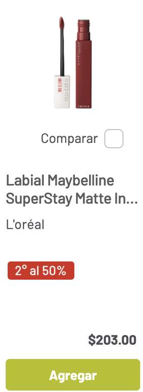 En Soriana, el 2do producto de maquillaje al 50% marcas Maybelline y Loreal