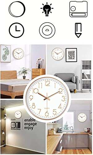 Amazon: Reloj de Pared Moderno,12 Pulgadas Grandes Decorativos Silencioso Interior Reloj de Cuarzo de Cuarzo Redondo