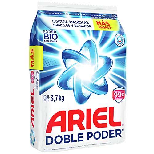 Amazon: Ariel Detergente en Polvo Doble Poder 3.7 kg