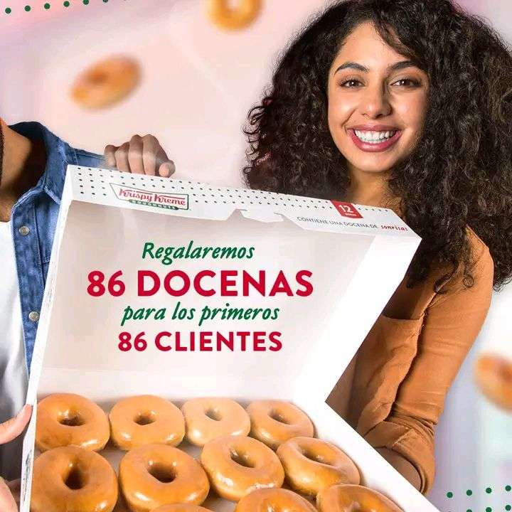 Krispy Kreme: Gratis Docena Glaseada Original (Válido solamente en tiendas con Teatro de donas) | Solo 86 docenas gratis por Teatro