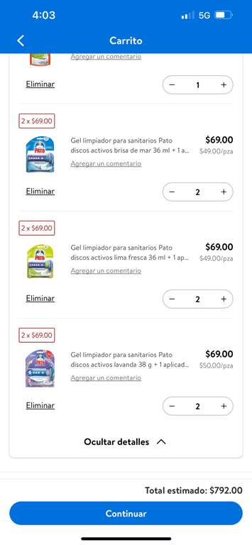 Walmart: Pato Purific - Discos Activos 12 x 69 pesos!