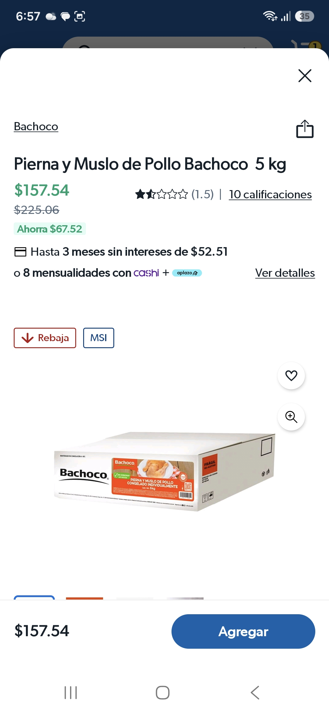 Sams club. Gdl. Muslo de pollo congelado, 5k