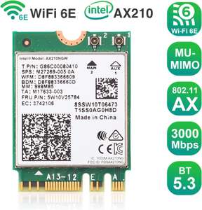 AliExpress: WiFi6E AX210 de doble banda, 2,4 Gbps, Bluetooth 5,3, 802.11AX, WiFi 6 AX210, para tarjeta WiFi Intel AX210NGW M.2 NGFF Wlan