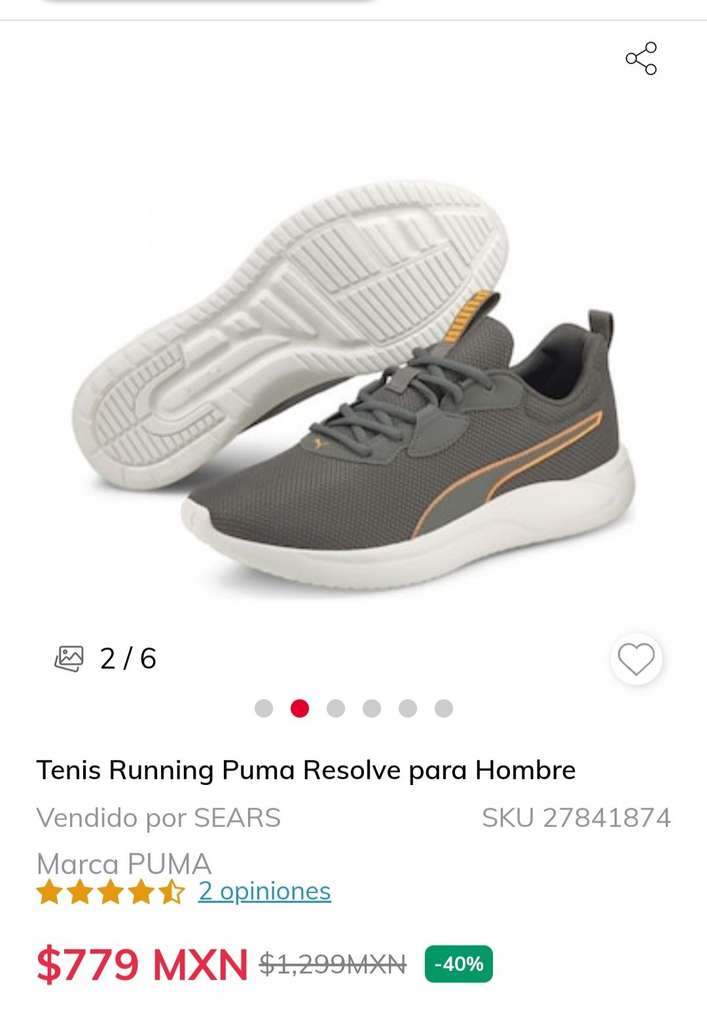 Sears: Tenis Running Puma Resolve para Hombre - promodescuentos.com