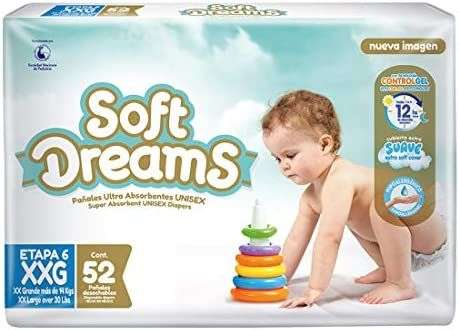 Amazon - 52 Pañales Soft Dreams Etapa 6 (a $3.44 cada uno) con Planea y Cancela