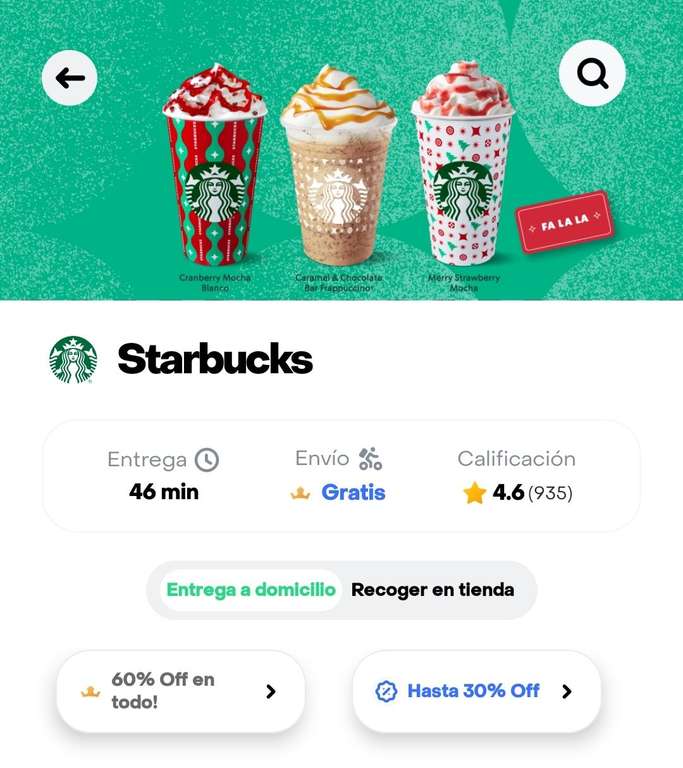 Starbucks: 60% OFF en el día del café con envío gratis