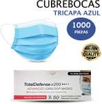 Amazon: Raganet, Cubrebocas Tricapa Termosellado Premium Color Azul (1000 Piezas)
