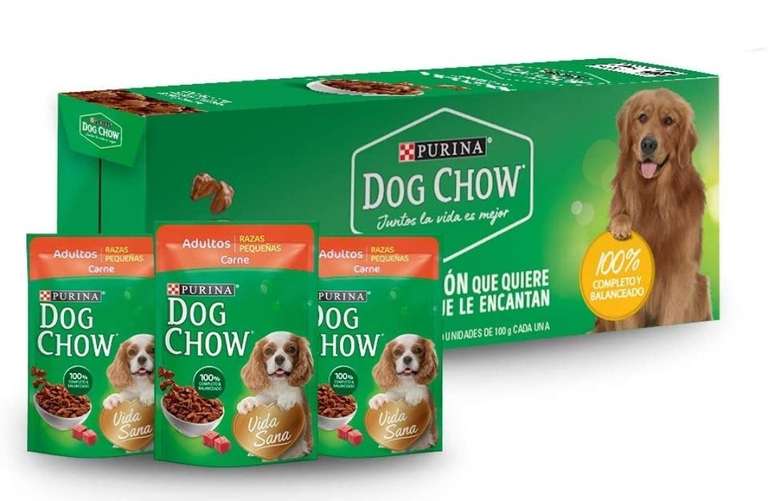 Amazon Planea y cancela: Dog Chow Alimento Húmedo Adultos Razas Pequeñas Carne, Paquete con 20 Piezas, 100g