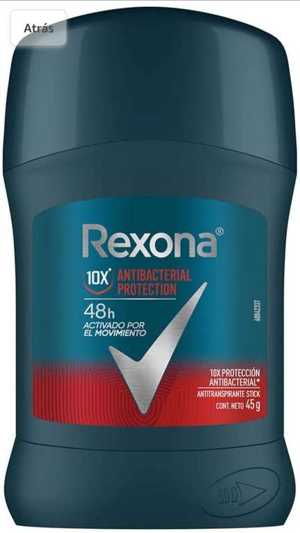 Amazon: Desodorante Antitranspirante Rexona Antibacterial Protection | Planea y Ahorra, envío gratis con prime