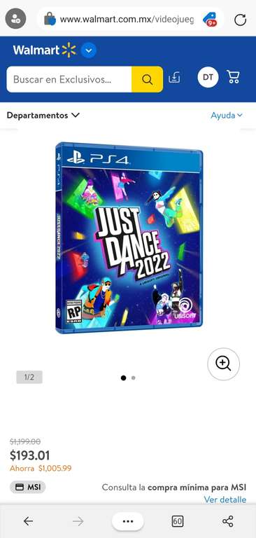 Walmart Just Dance 2022 PS4 última liquidación