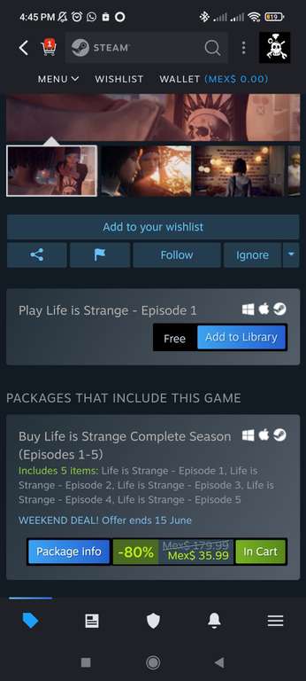Steam - Life is strange los 5 episodios