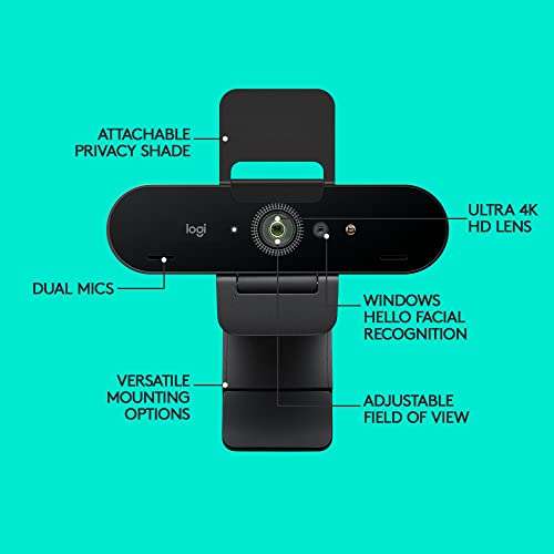Amazon: Logitech BRIO 4K – Ultra HD Webcam for Video Conferencing, Recording, and Streaming