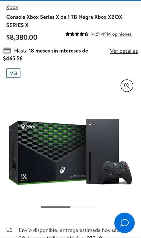 Walmart: Consola Xbox Series X de 1 TB Negra