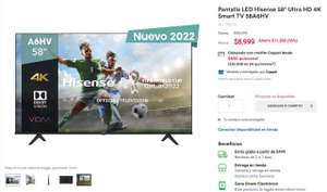 Coppel: Pantalla LED Hisense 58" Ultra HD 4K Smart TV 58A6HV
