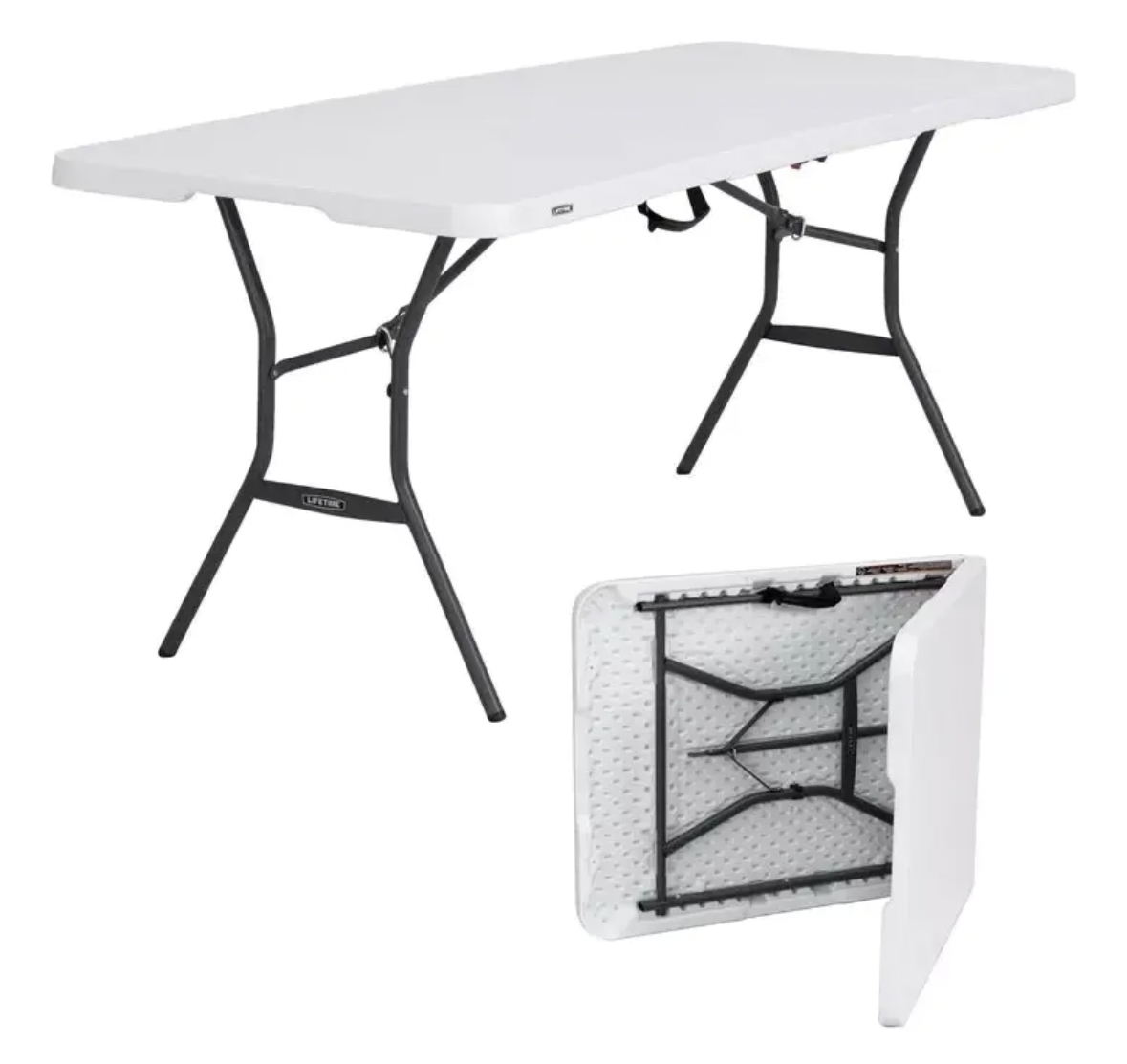 Mercado Libre: Mesa Plegable Plástico Portátil Tipo Portafolio 180 cm de largo Color Blanco