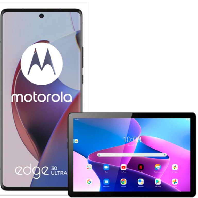 AT&T. Motorola Edge 30 Ultra + Lenovo Tab M10 3 gen en plan Ármalo 11 GB a 24 meses a muerte.