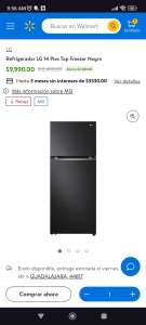 Walmart: Refrigerador LG 14 pies negro