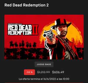 Epic Games: Red Dead Redemtion 2 (Precio con Cupón de Epic Games)