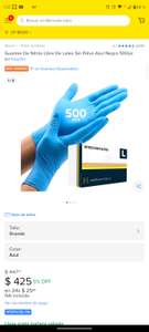 Mercado Libre: 500 guantes vinil libre de latex