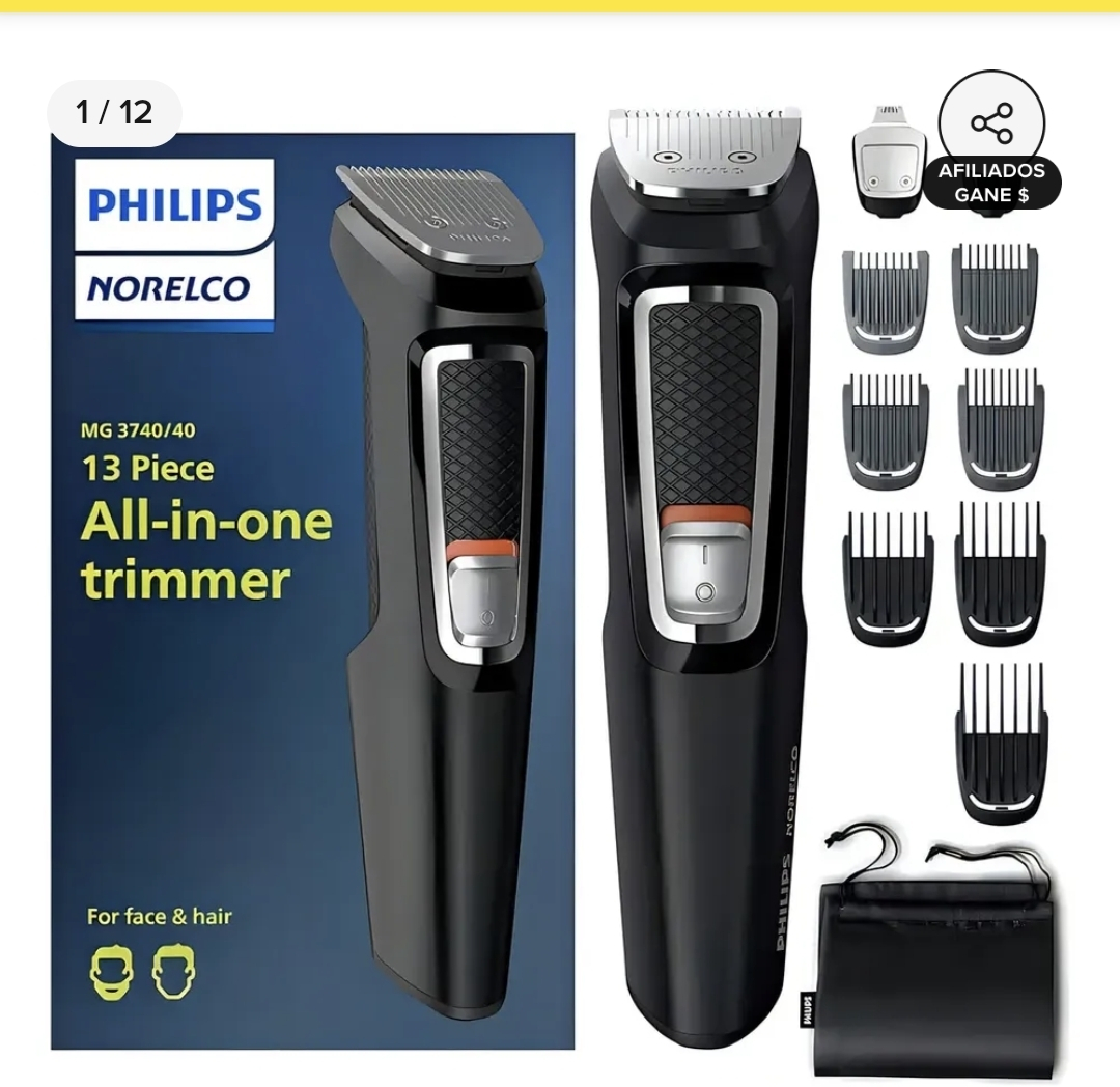 Mercado Libre: Rasuradora Philips Multigroomer Norelco MG3740/40 negra