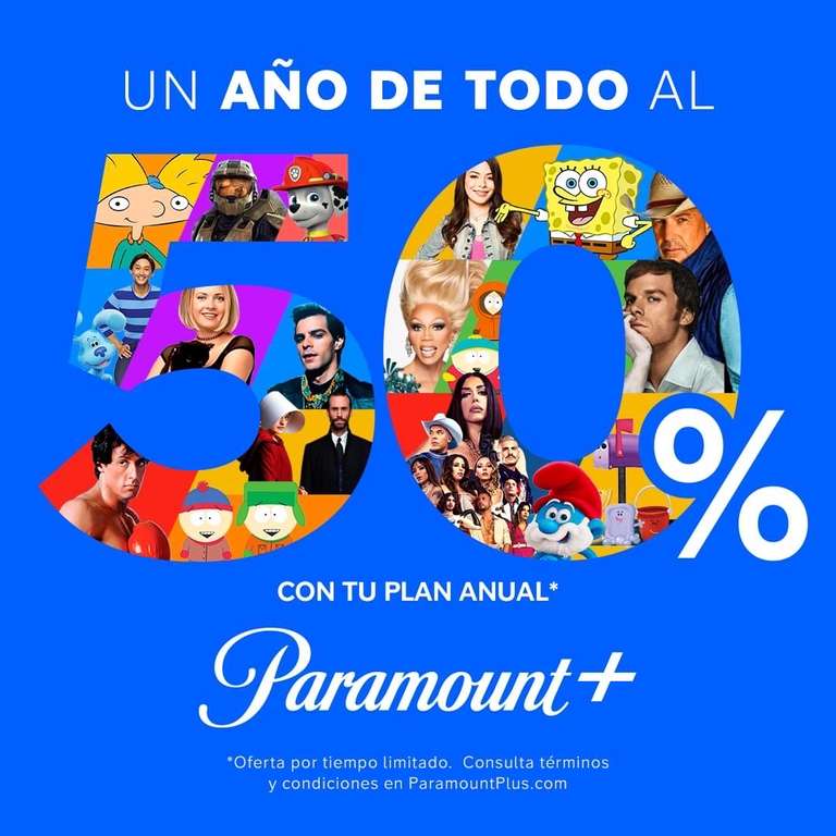 Paramount + Argentina 50% off el año