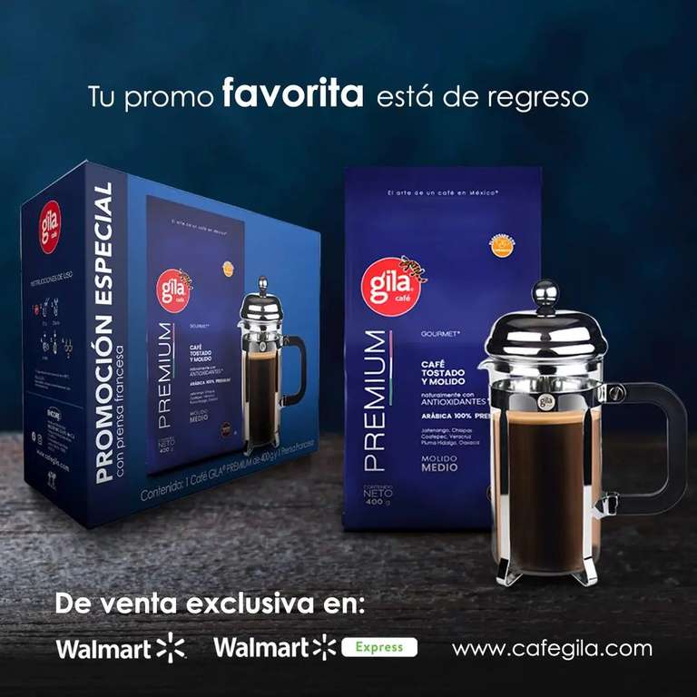 Walmart Super: Café Gila Premium + mini prensa francesa
