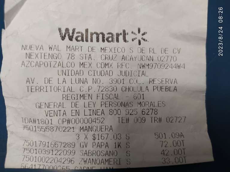 Walmart: Manguera 20 metros