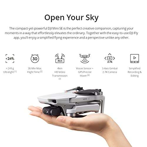 Amazon: DJI Mini SE - Dron con cámara/ estabilizador de 3 ejes