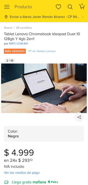 Mercado Libre: Tablet Lenovo Duet