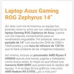 Doto: Asus ROG Zephyrus Ryzen 9 - 16 RAM - 1 TB SDD - Pantalla 120Hz con BBVA