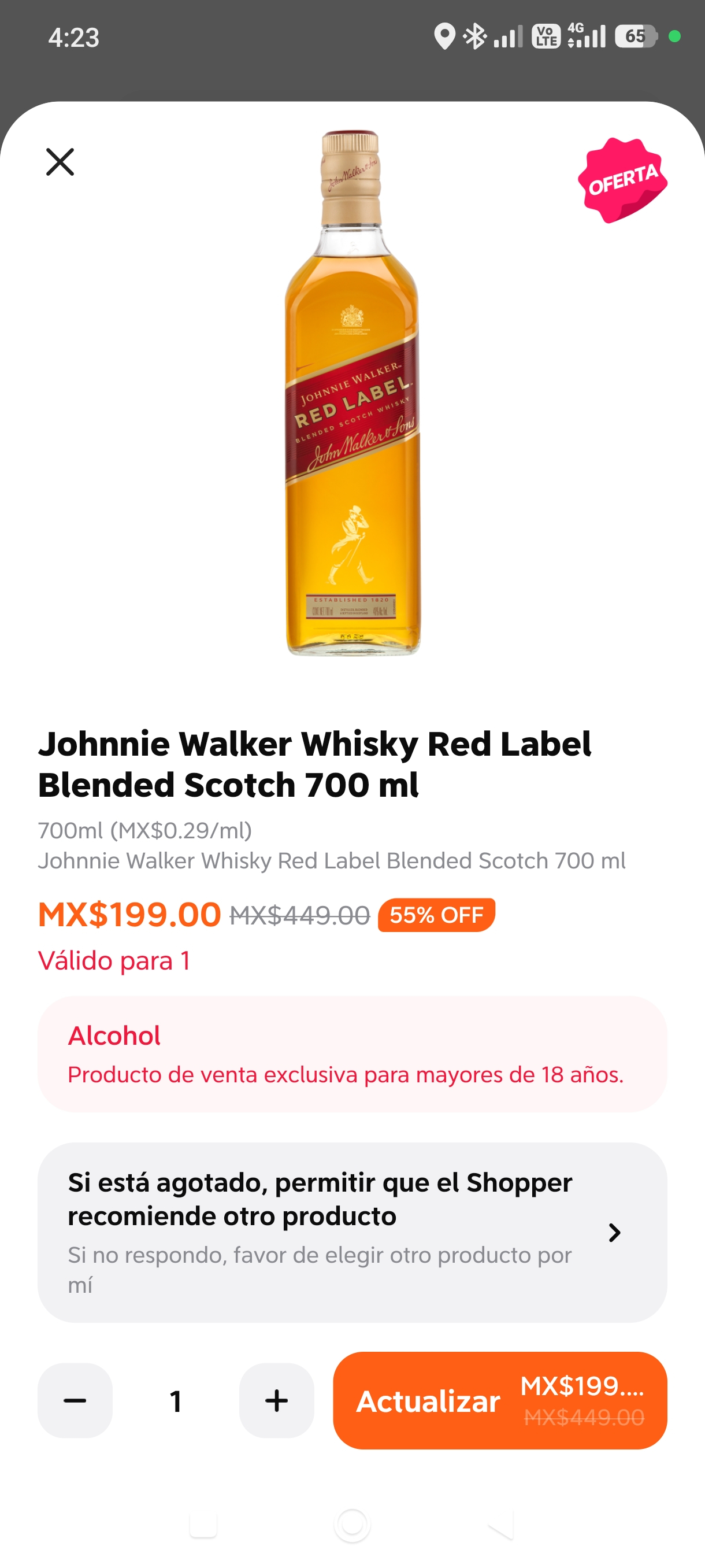 Didi Soriana Johnnie Walker Whisky Red Label Blended Scotch 700 ml