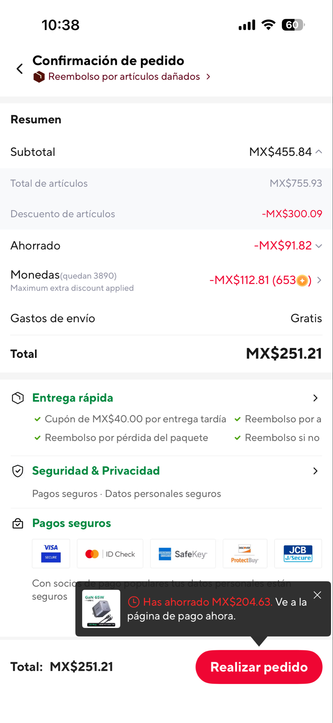 Aliexpress: Cargador UGREEN Air 65W con monedas