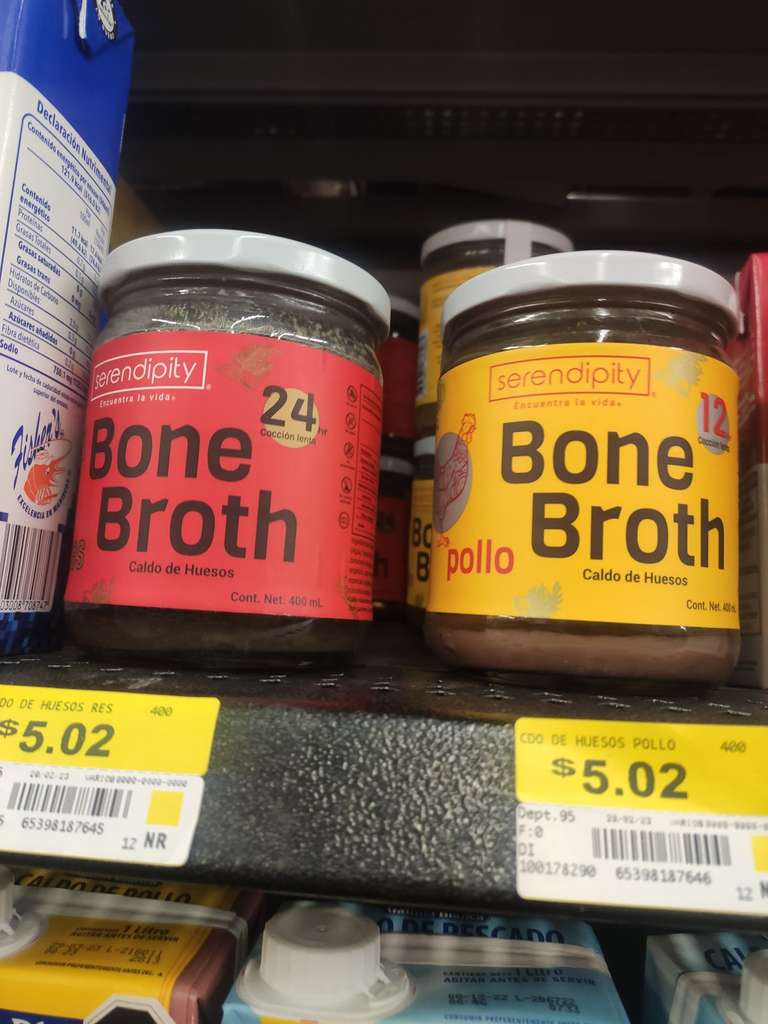 Caldo de huesos/ fondo a $5.02 en Walmart